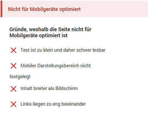 Website nicht mobil optimiert