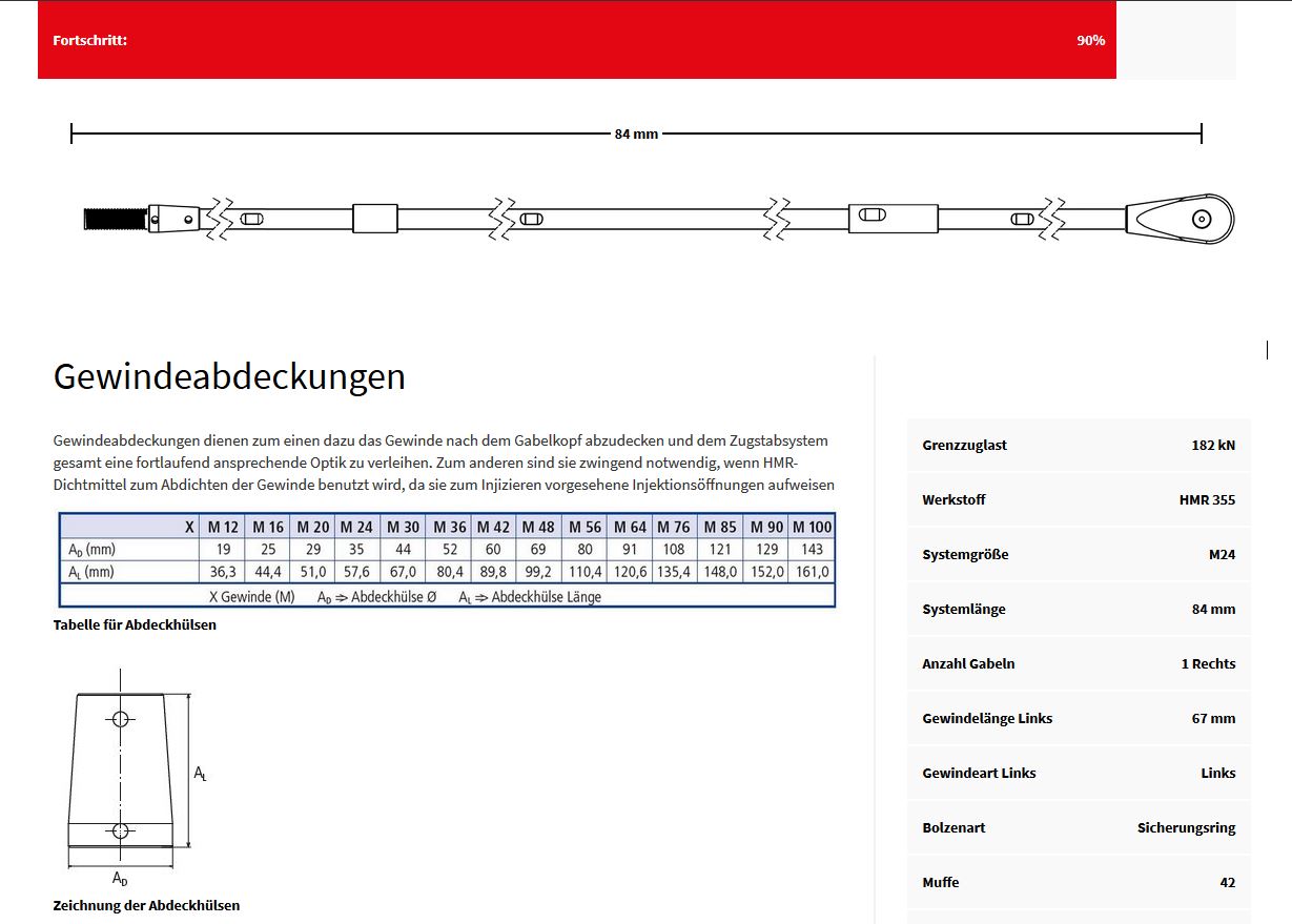 Screenshot aus dem Haslinger Konfigurator für Kettenzüge
